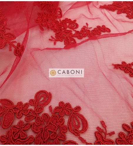 Pizzo Flor Rosso su base Rossa